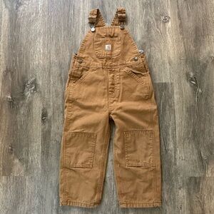 Carhartt Fleece Lined Brown Overalls Bibs